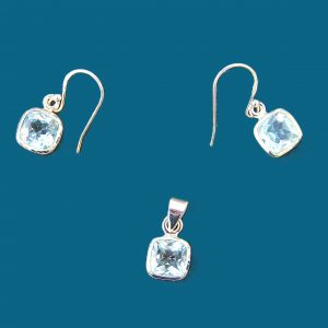 Set, Aquamarin Silber 925