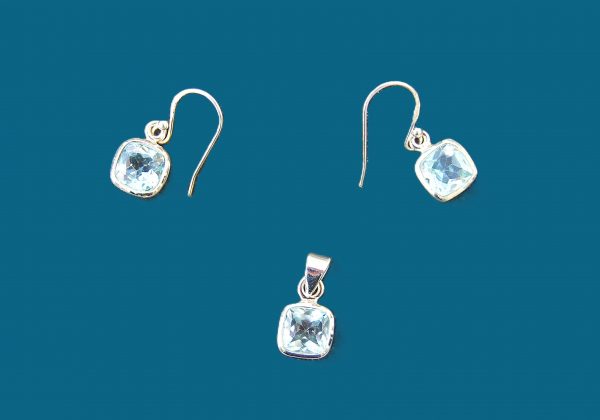 Set, Aquamarin Silber 925